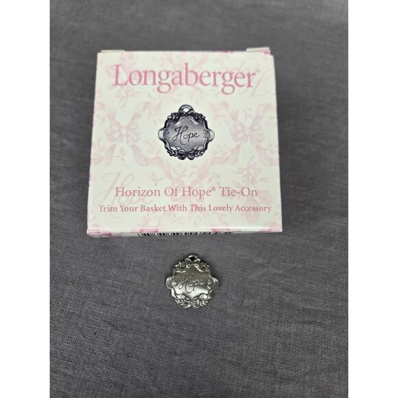 Longaberger Pewter 2001 Hope Tie-On ~ Basket Accessory - Picture 1 of 3